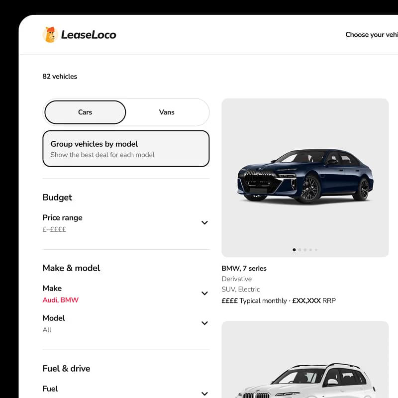 Vehicle shortlist screenshot