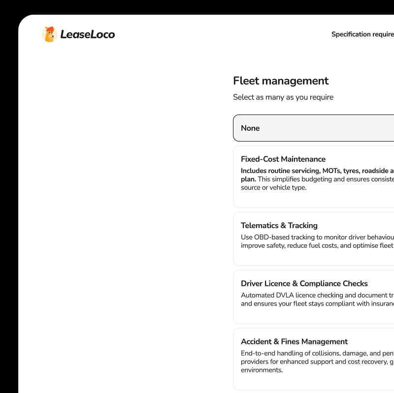 Fleet requirements screenshot
